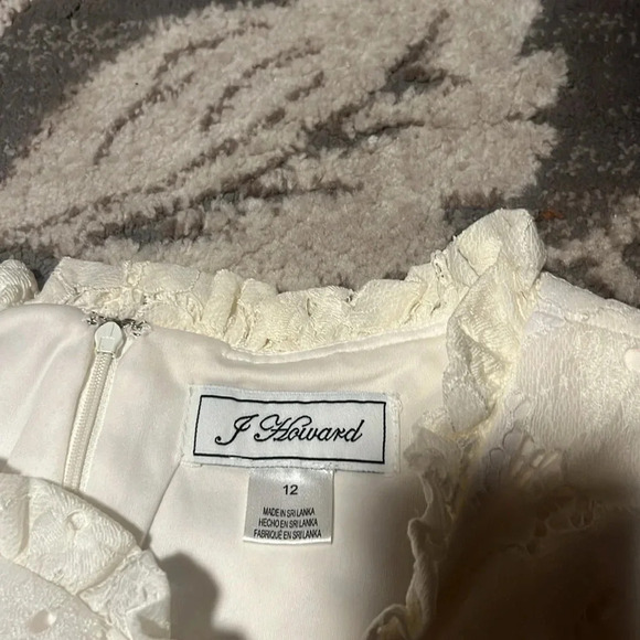 J Howard off white lace sleeveless dress. Like new. Size 12. Lined. - Picture 3 of 6